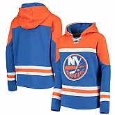 New York Islanders Blue Men's Customized All Stitched Hooded Sweatshirt